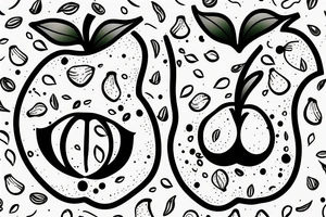 An apple and a pear with the letters G M J tattoo idea
