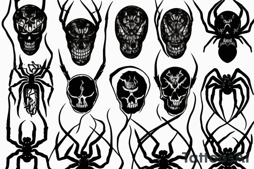 Spider knife fire death tattoo idea