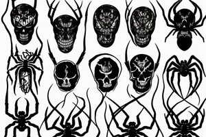 Spider knife fire death tattoo idea