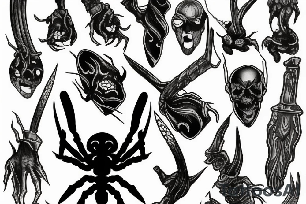 Spider dagger tattoo idea