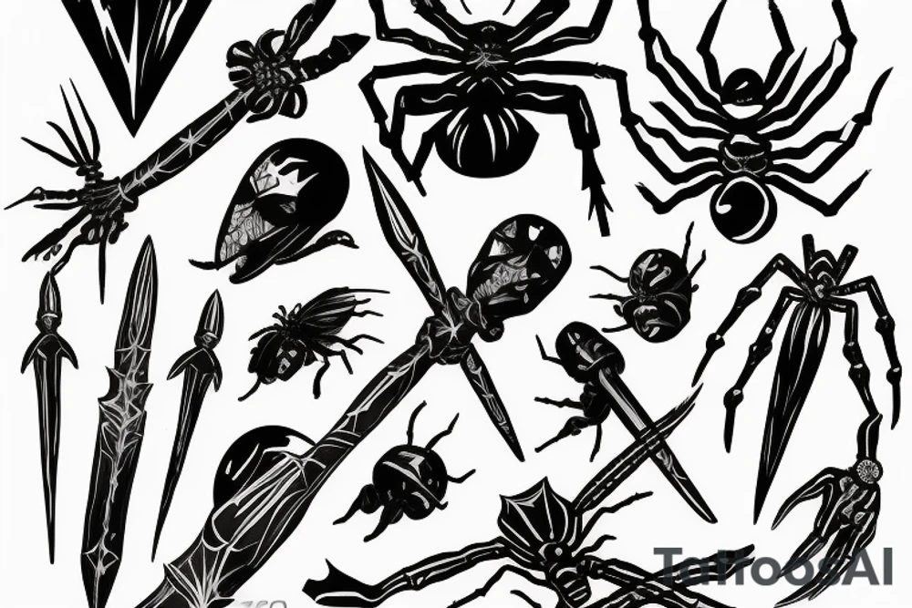 Spider dagger tattoo idea