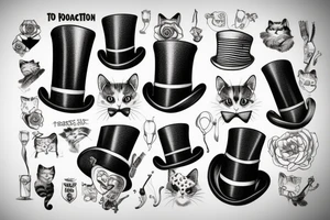 Cat, top hat tattoo idea