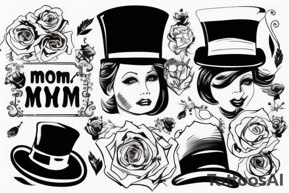 Mom , top hat tattoo idea