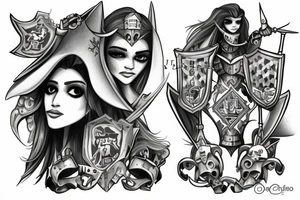 combination of 3 words "twins" "knights" "amoroso" tattoo idea