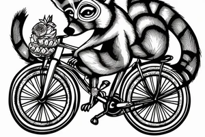 Raccoon on a bike tattoo idea