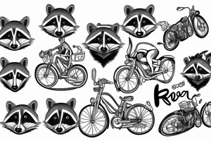 Raccoon on a bike tattoo idea