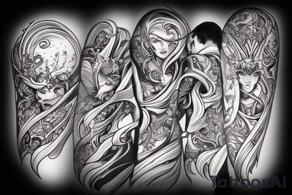 Number 17 in a fantasy art style with a LS in the background tattoo idea