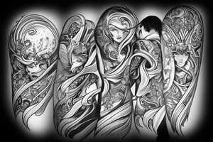 Number 17 in a fantasy art style with a LS in the background tattoo idea
