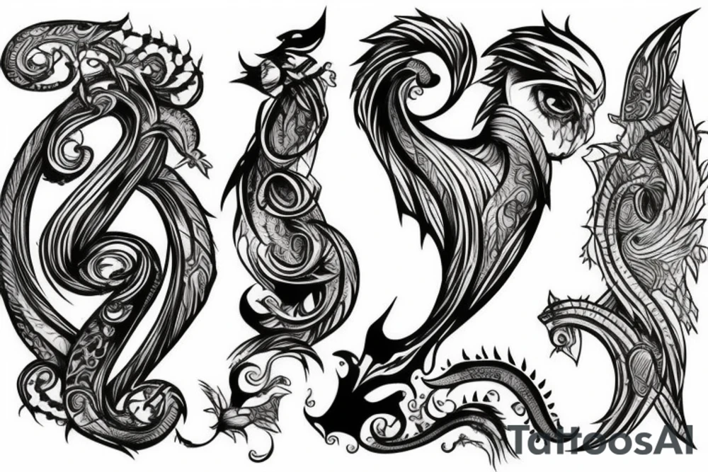 Number 17 in a fantasy art style with a LS in the background tattoo idea