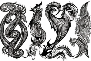 Number 17 in a fantasy art style with a LS in the background tattoo idea