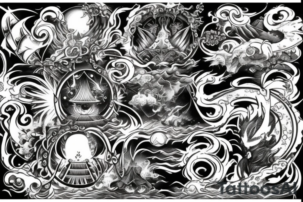 Number 17 in a fantasy art style tattoo idea