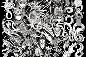 Number 17 in a fantasy art style tattoo idea
