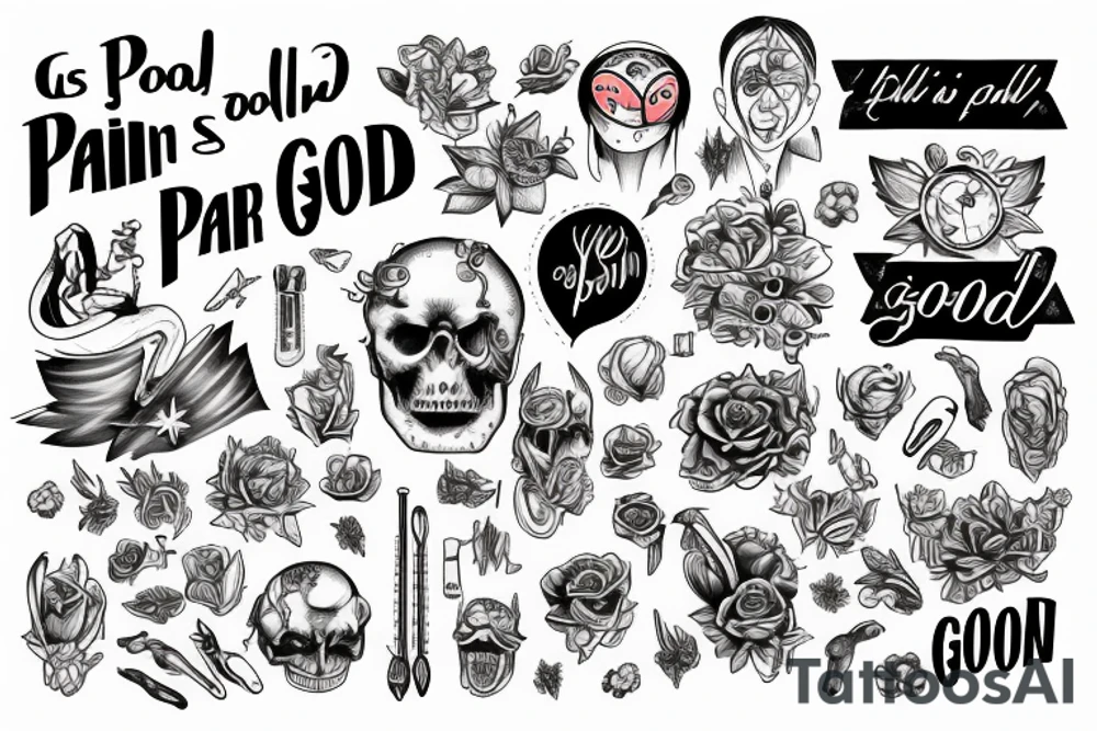words that say "Pain is good" tattoo idea
