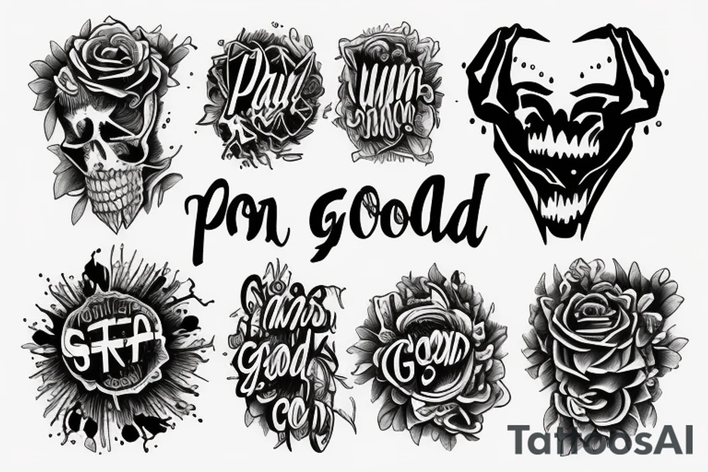 words that say "Pain is good" tattoo idea