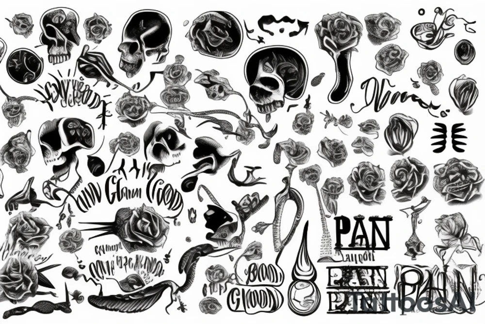 words that say "Pain is good" tattoo idea