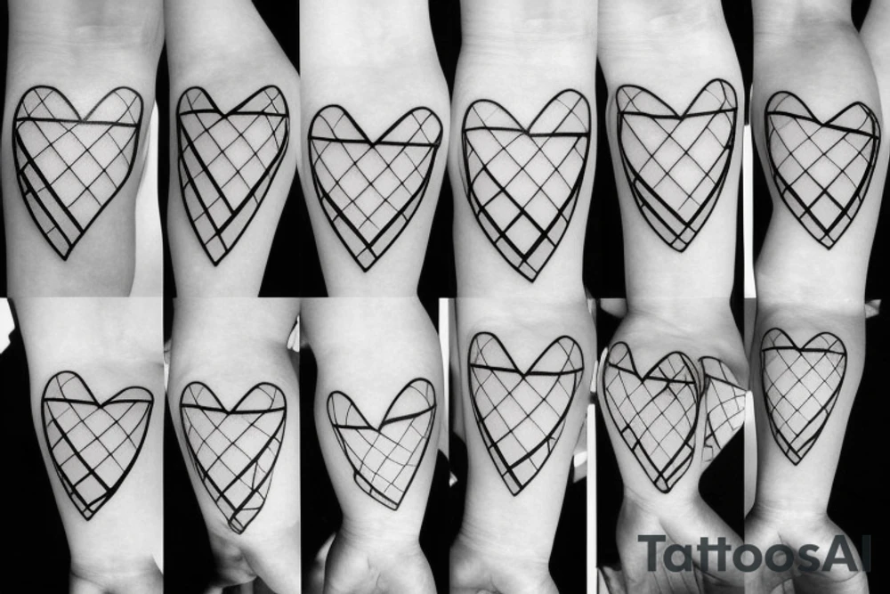 Minimalist, thin lines, triangles circles and square. Overall a half heart shape tattoo idea Minimalist, thin lines, triangles circles and square. Overall a half heart shape tattoo idea