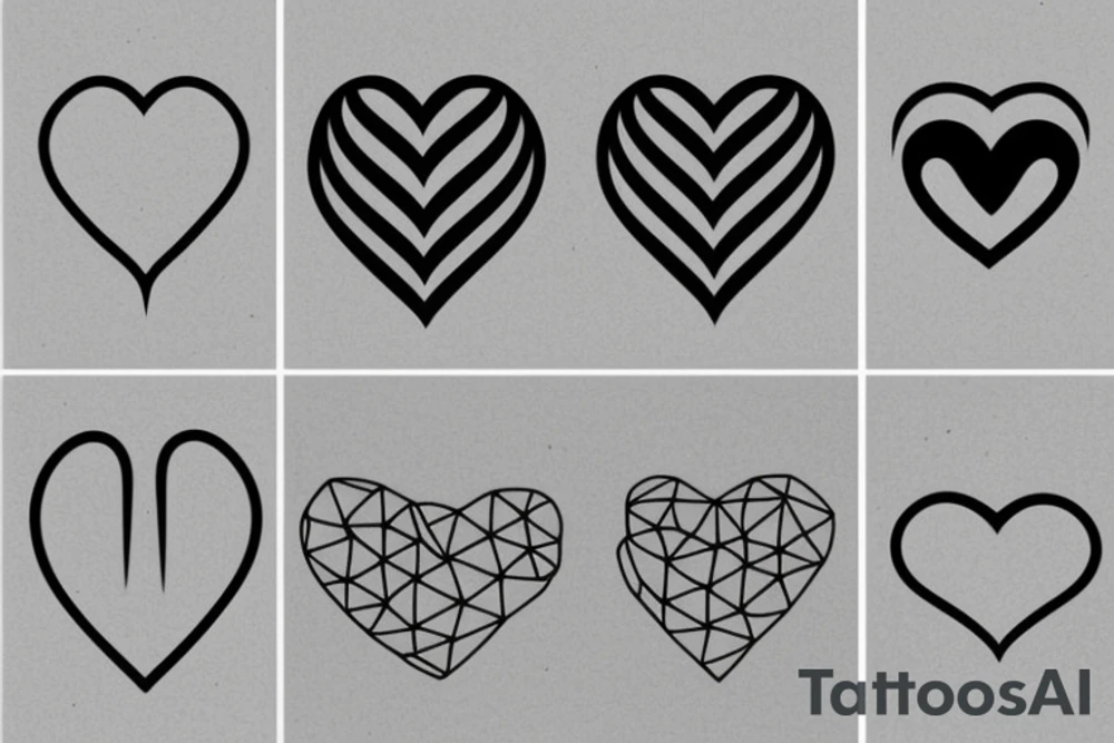 Minimalist, thin lines, triangles circles and square. Overall a half heart shape tattoo idea Minimalist, thin lines, triangles circles and square. Overall a half heart shape tattoo idea