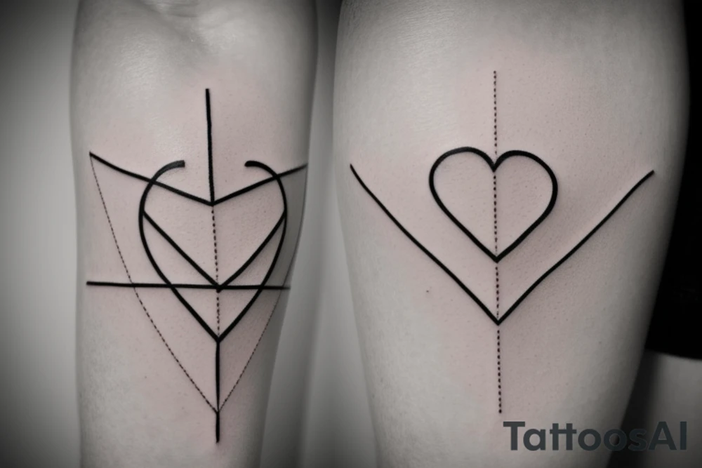 Minimalist, thin lines, triangles circles and square. Overall a half heart shape tattoo idea Minimalist, thin lines, triangles circles and square. Overall a half heart shape tattoo idea
