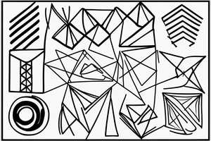 Minimalist, thin lines, triangles circles and square. tattoo idea