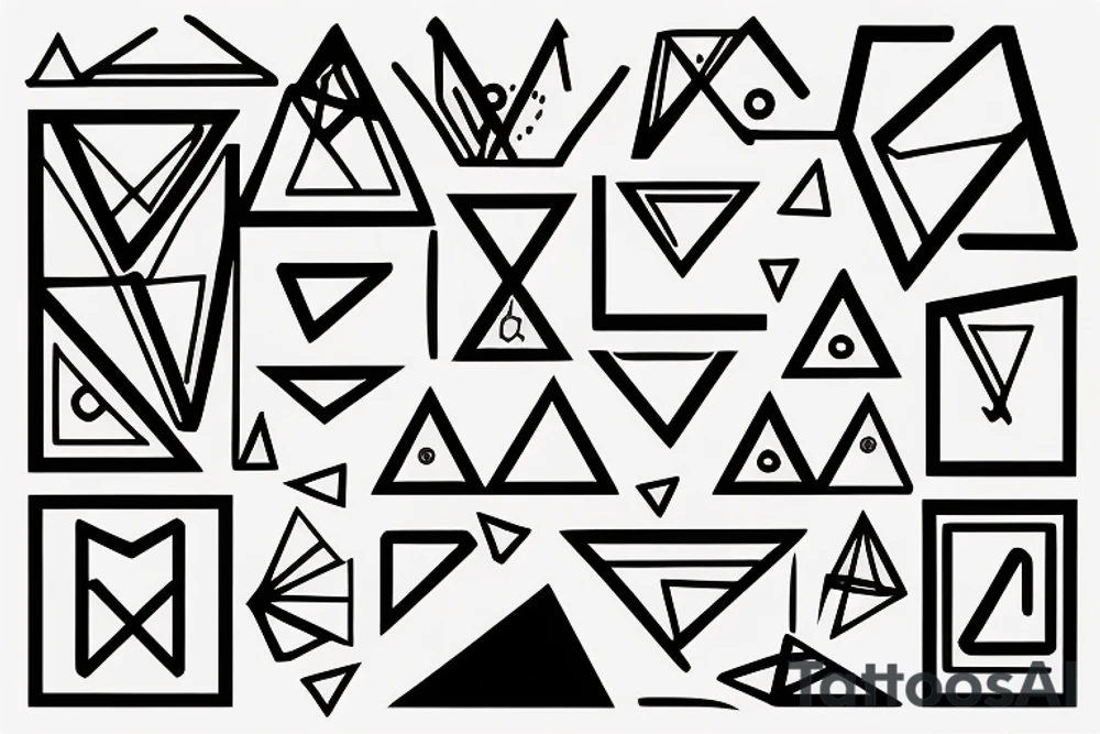 Minimalist, thin lines, triangles circles and square. tattoo idea Minimalist, thin lines, triangles circles and square. tattoo idea