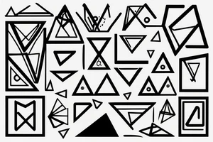 Minimalist, thin lines, triangles circles and square. tattoo idea