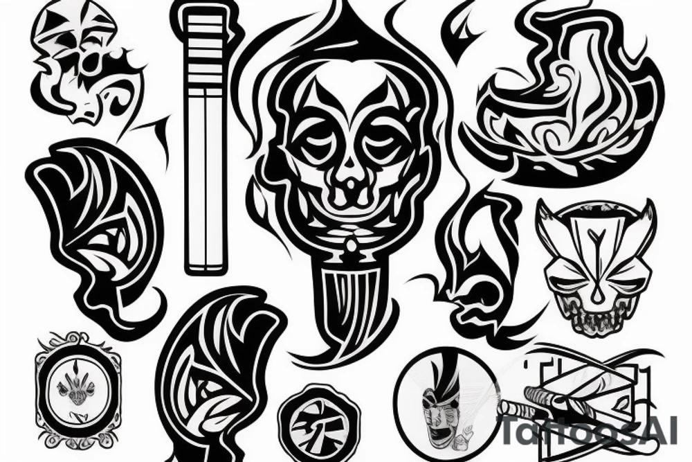 Ghost smoking a cigar tattoo idea