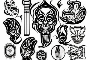 Ghost smoking a cigar tattoo idea