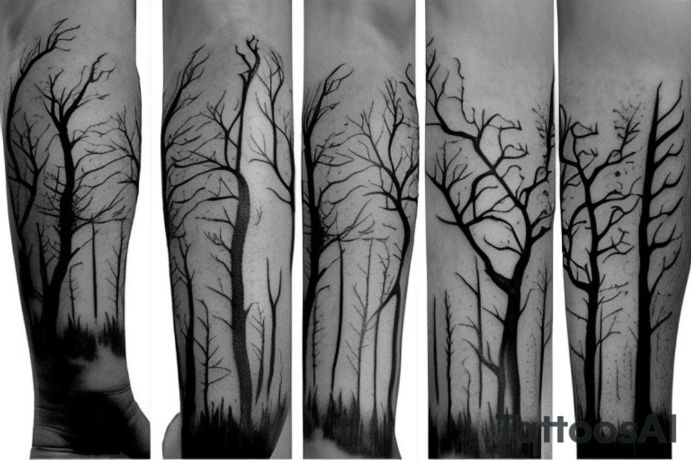 Forest, tree top,  witches tattoo idea