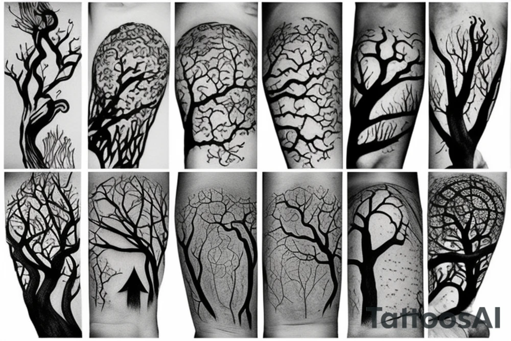 Forest, tree top,  witches tattoo idea