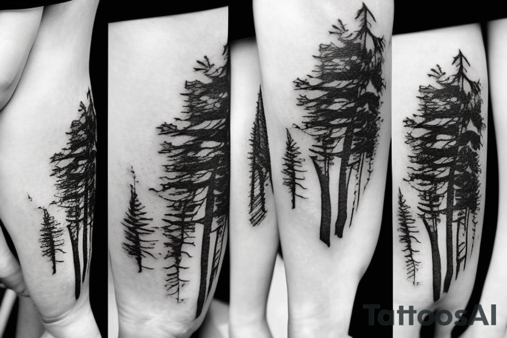 Forest, tree top,  witches tattoo idea