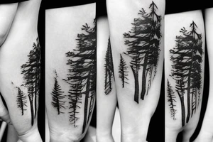 Forest, tree top,  witches tattoo idea