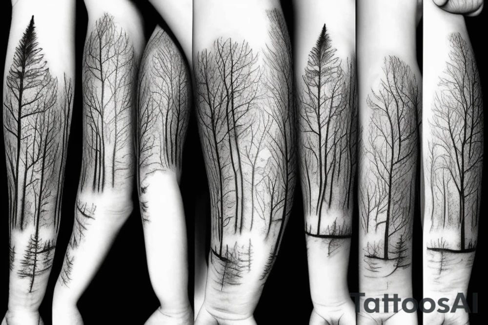 Forest, tree top,  witches tattoo idea