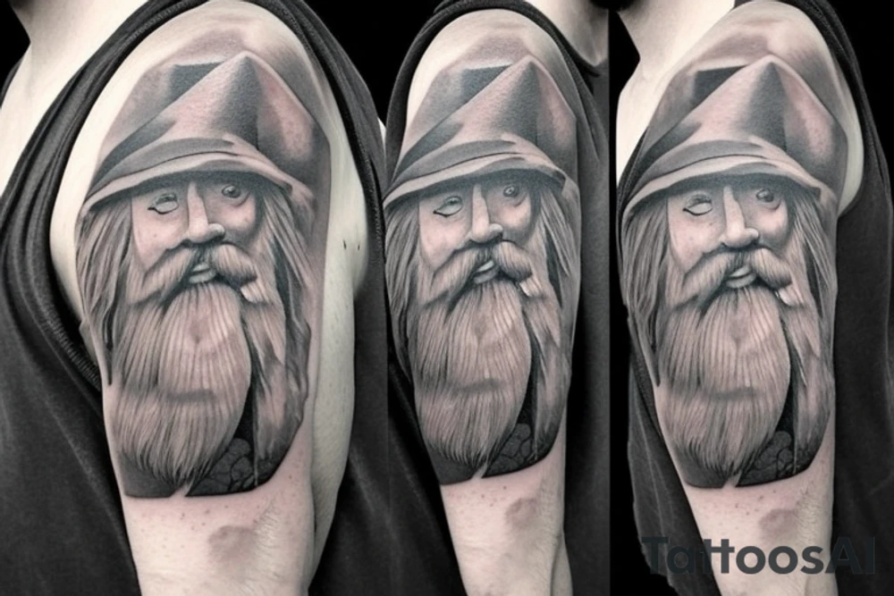 Mine, stone, gnome, shovel tattoo idea