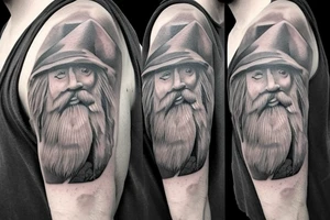 Mine, stone, gnome, shovel tattoo idea
