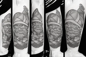 Mine, stone, gnome, shovel tattoo idea