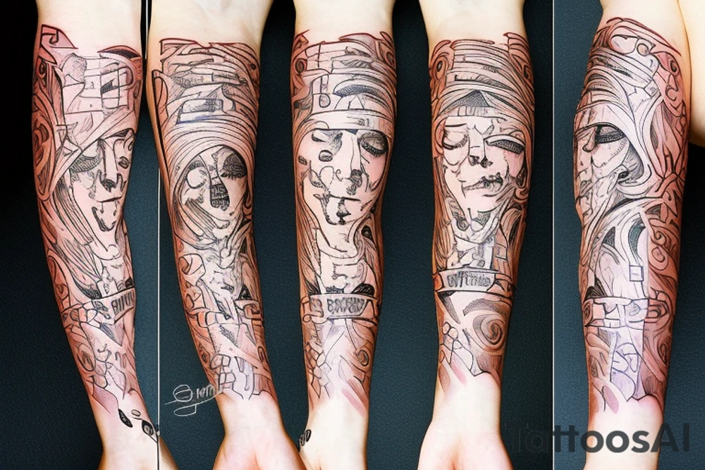 Bayes theorem carved into the skin with a chisel tattoo idea