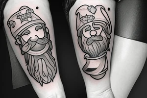 Mine, stone, gnome, shovel tattoo idea