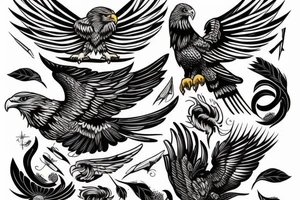 The text 'aquila non capit muscas' with an eagle tattoo idea