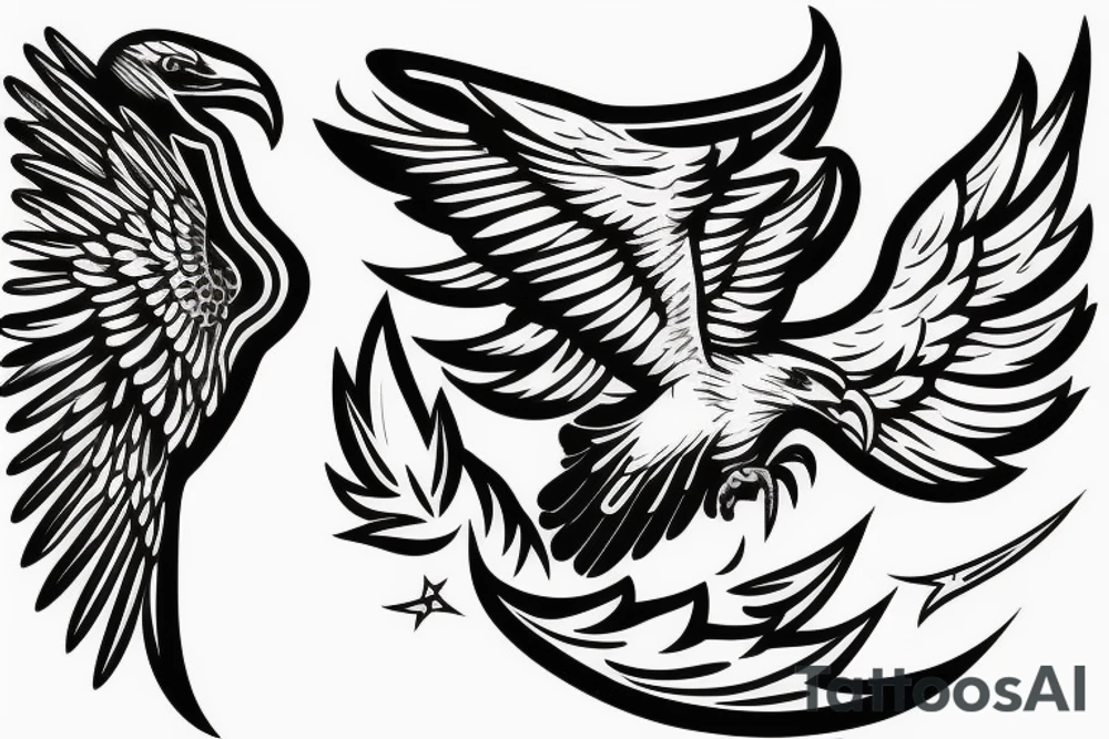 The text 'aquila non capit muscas' with an eagle in it tattoo idea