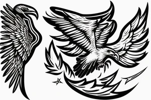 The text 'aquila non capit muscas' with an eagle in it tattoo idea