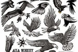 The text 'aquila non capit muscas' with an eagle in it tattoo idea