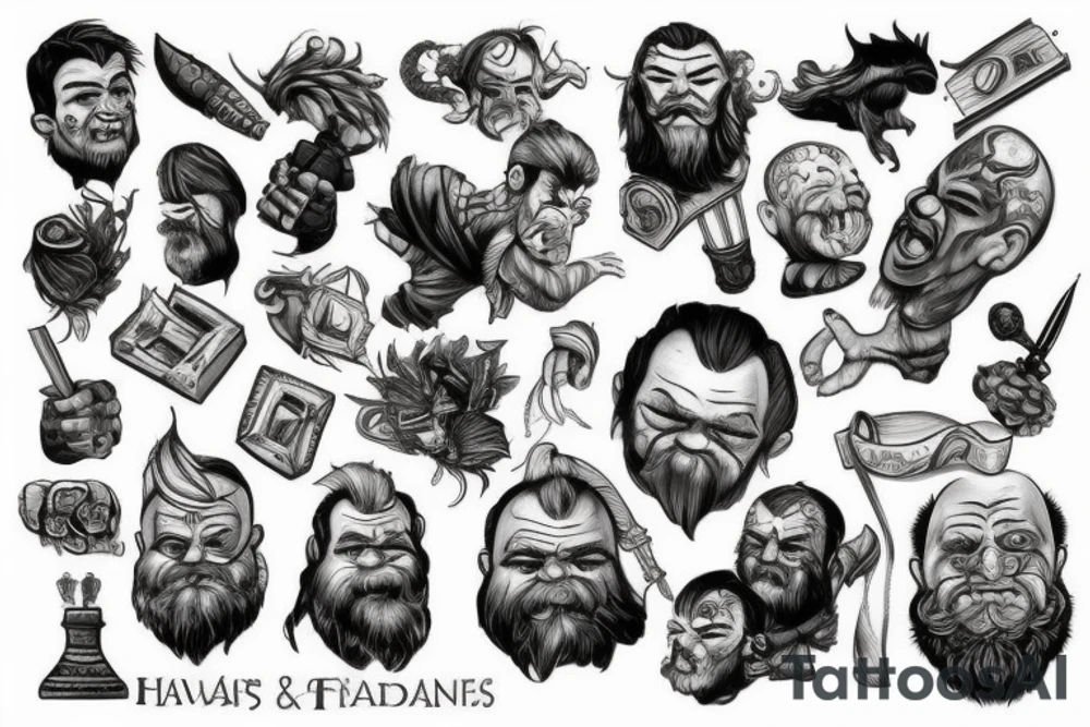 Dwarf, rock and stone tattoo idea