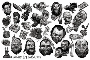 Dwarf, rock and stone tattoo idea
