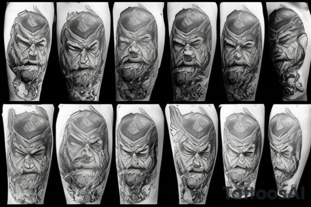 Dwarf, rock and stone tattoo idea