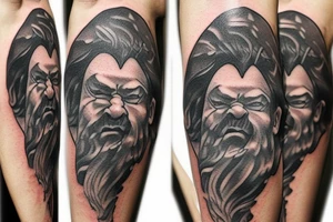 Dwarf, rock and stone tattoo idea