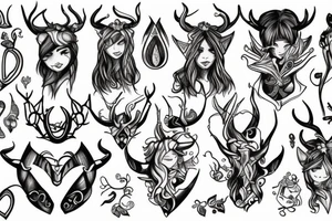 Elf with horns tattoo idea