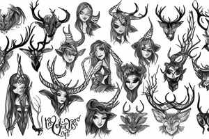 Elf with horns tattoo idea