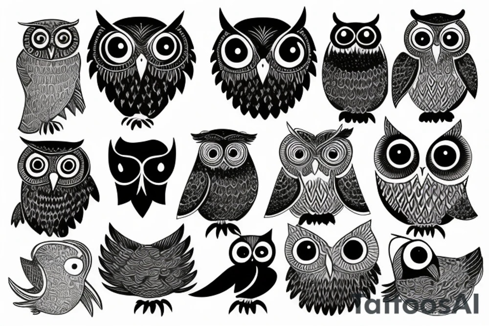 Dark owl tattoo idea