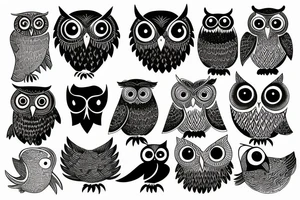 Dark owl tattoo idea