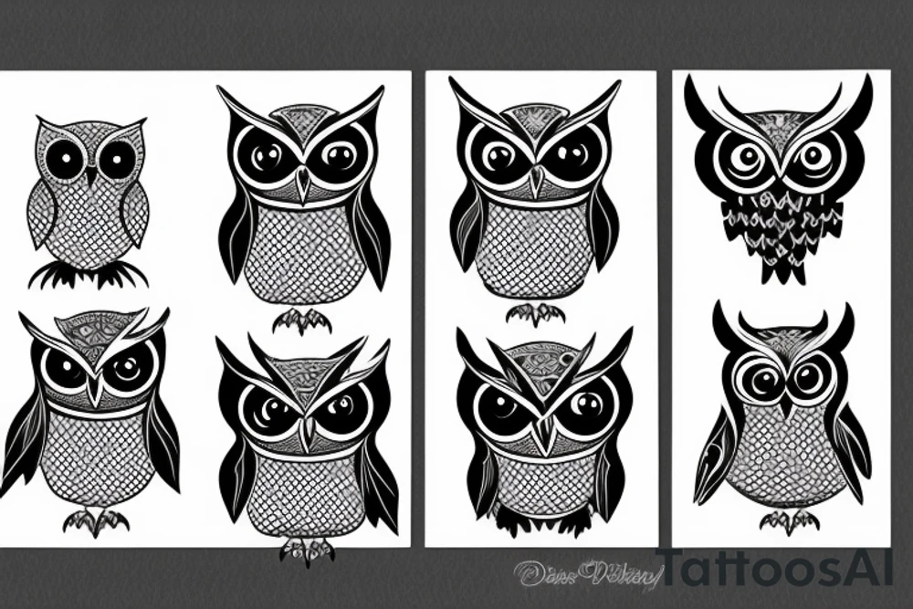 Dark owl tattoo idea